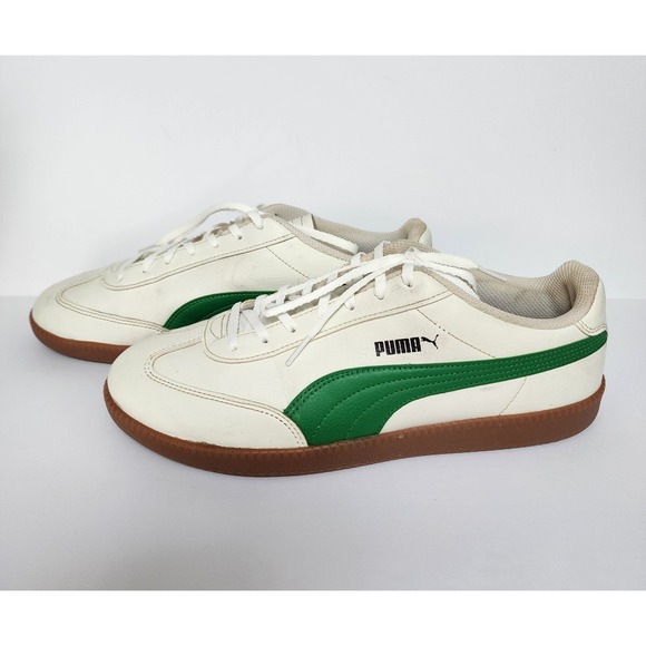 Puma Other - Puma White Sneakers with Green Formstrip and Gum Sole Mens Sz 10.5